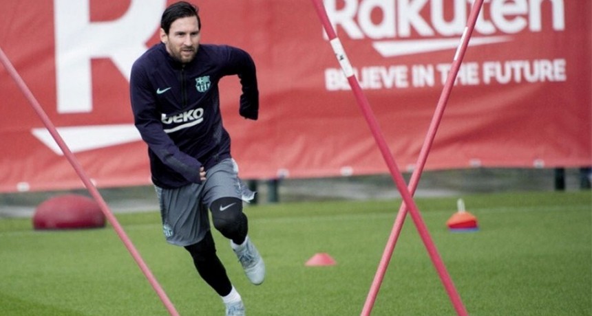 Messi se sumó a los entrenamientos de Barcelona