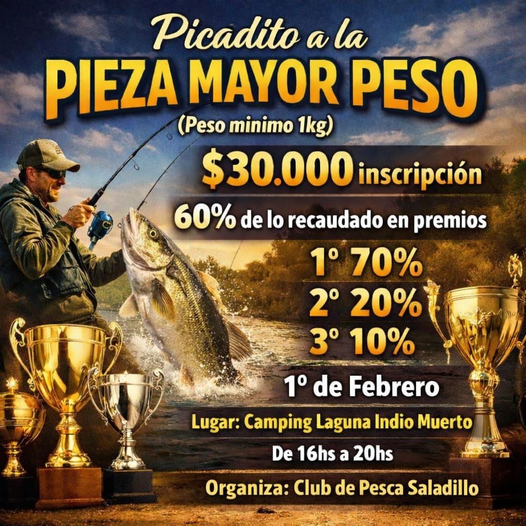 Pesca: Concurso en la Laguna Indio Muerto a la Pieza de Mayor Peso