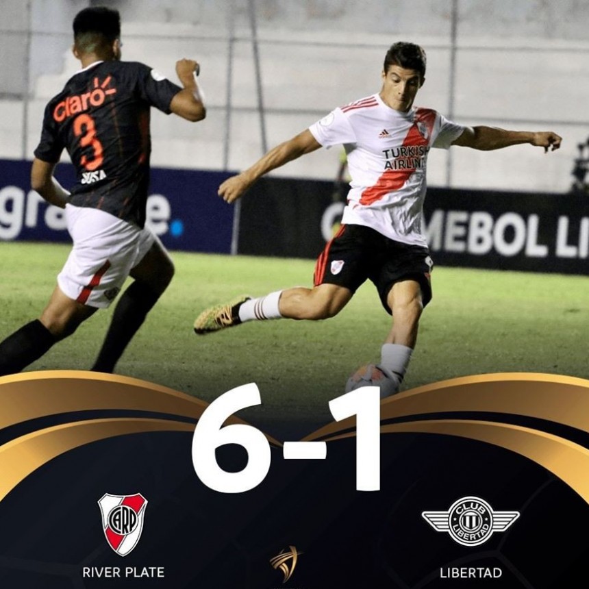 La sub20 de River con el saladillense Lombardi goleo a Libertad de Paraguay