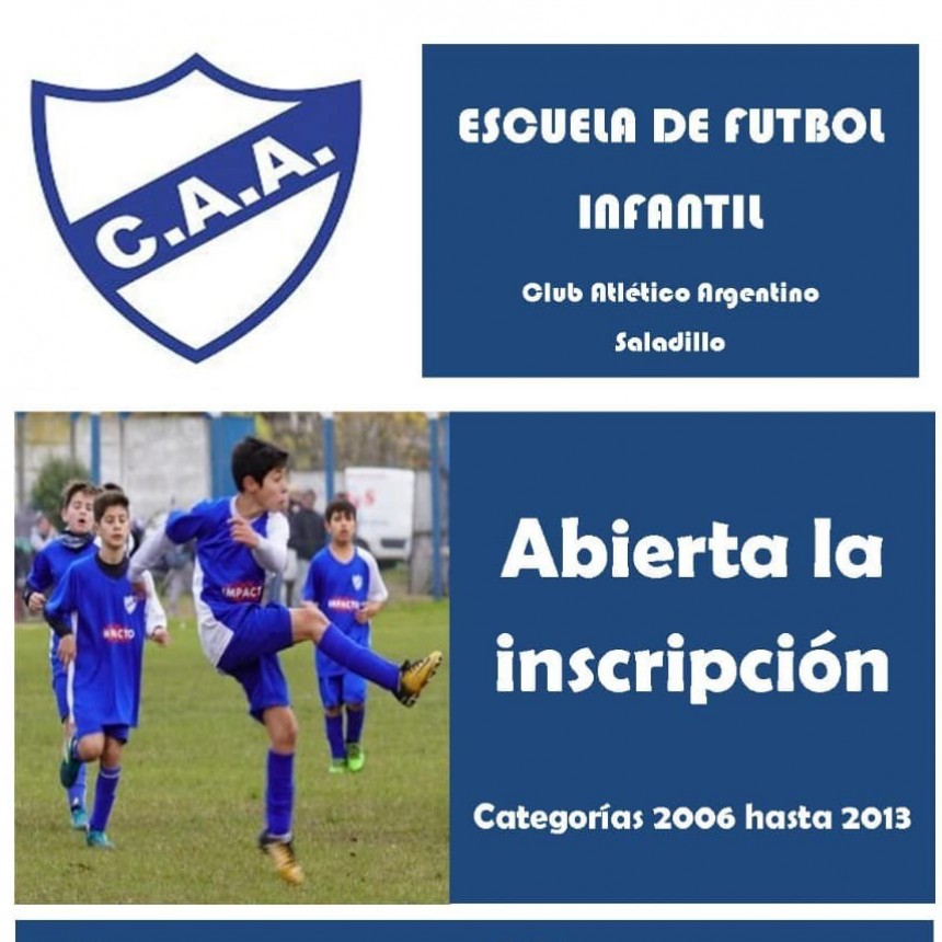 Fútbol: Argentino inscribe jueves y viernes para las Inferiores