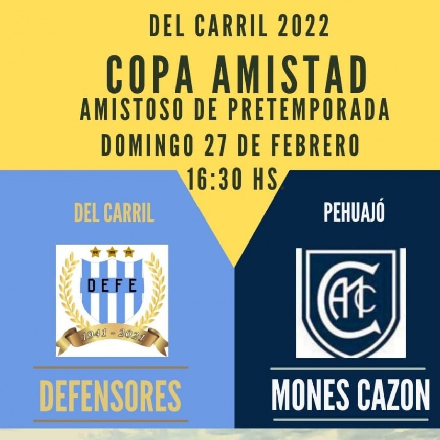 Amistoso: Defensores DC recibe este domingo a Mones Cazón