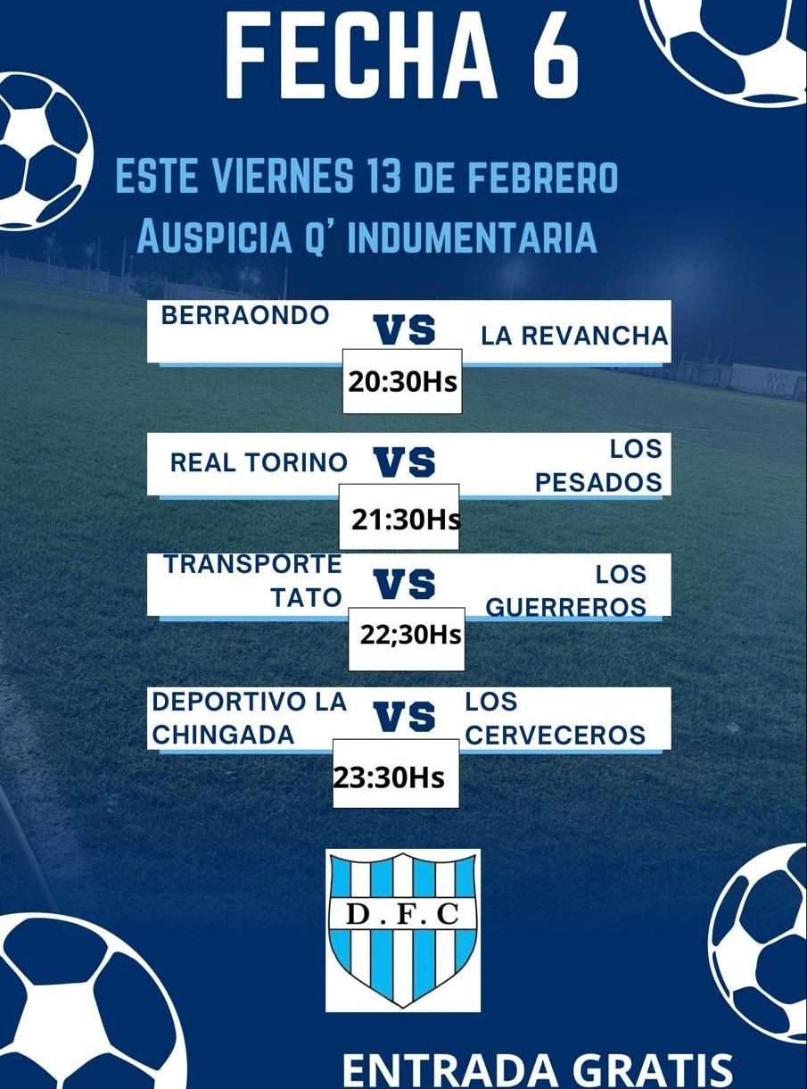 Este viernes: Se juega la Sexta fecha del Papy en Del Carril