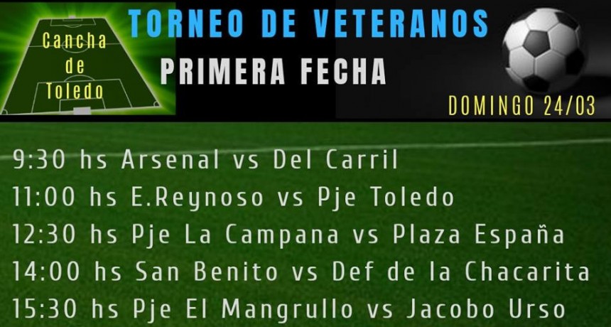 Arranca este domingo el Torneo Apertura de Veteranos