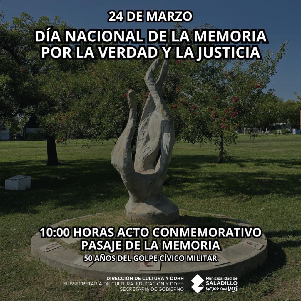 24 DE MARZO: D&Iacute;A NACIONAL DE LA MEMORIA POR LA VERDAD Y LA JUSTICIA