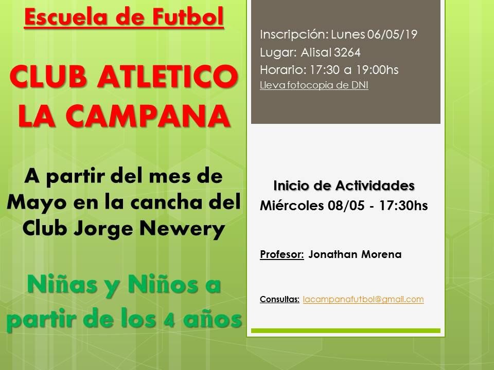 Club La Campana abre Escuelita de Fútbol en Newbery