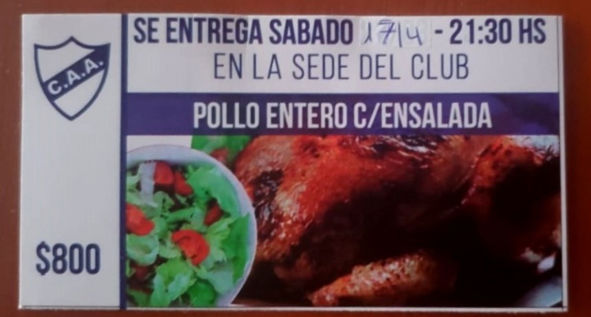 Club Argentino vende Pollo con ensalada para recaudar