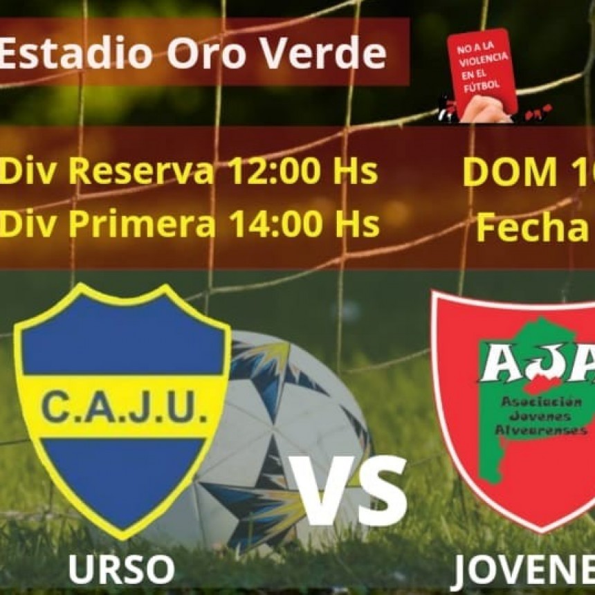Fútbol: Urso recibe a Jóvenes este domingo desde las 14