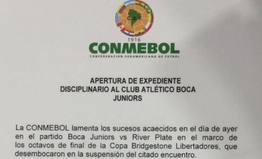 La Conmebol le abri&oacute; un expediente a Boca