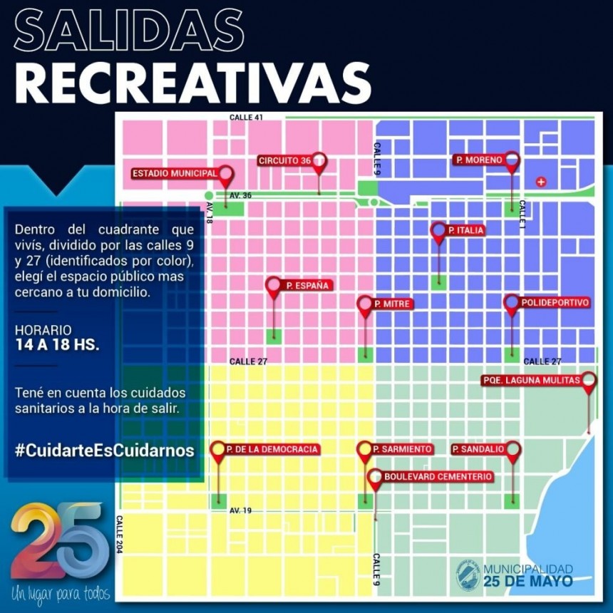 Salidas recreativas en la ciudad de 25 de Mayo