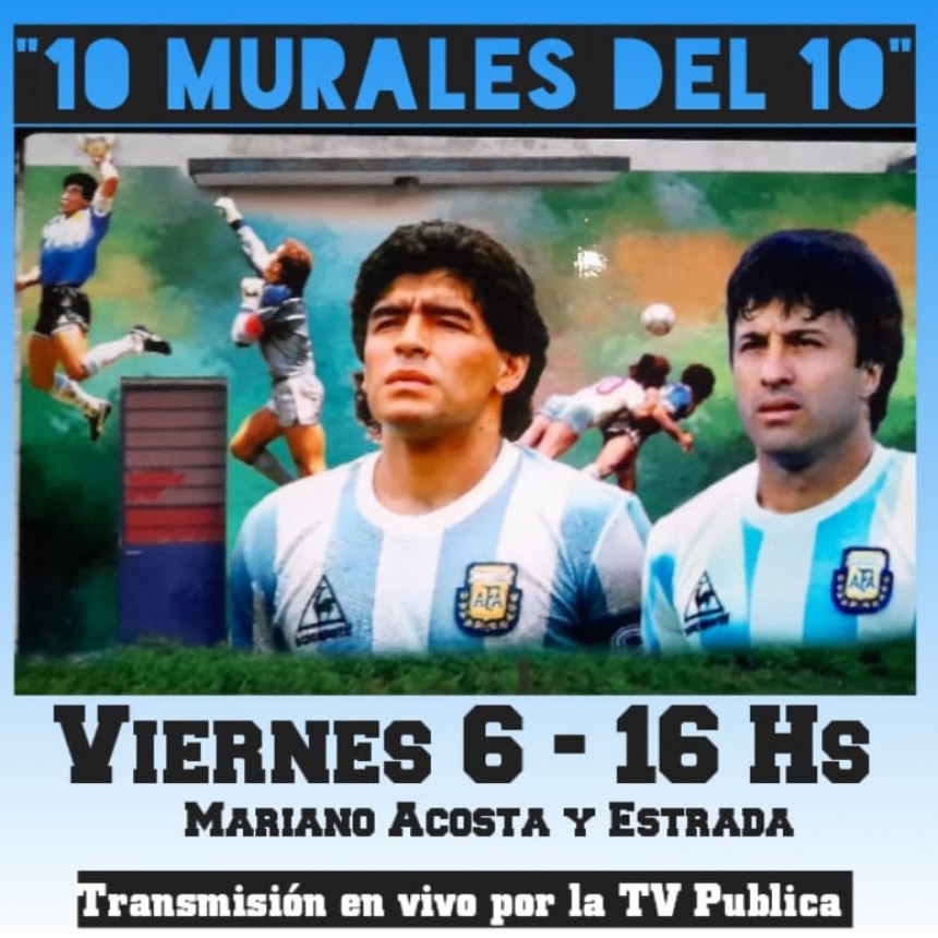 Club Argentino: Presentan hoy mural en homenaje a Maradona y Olarticoechea 