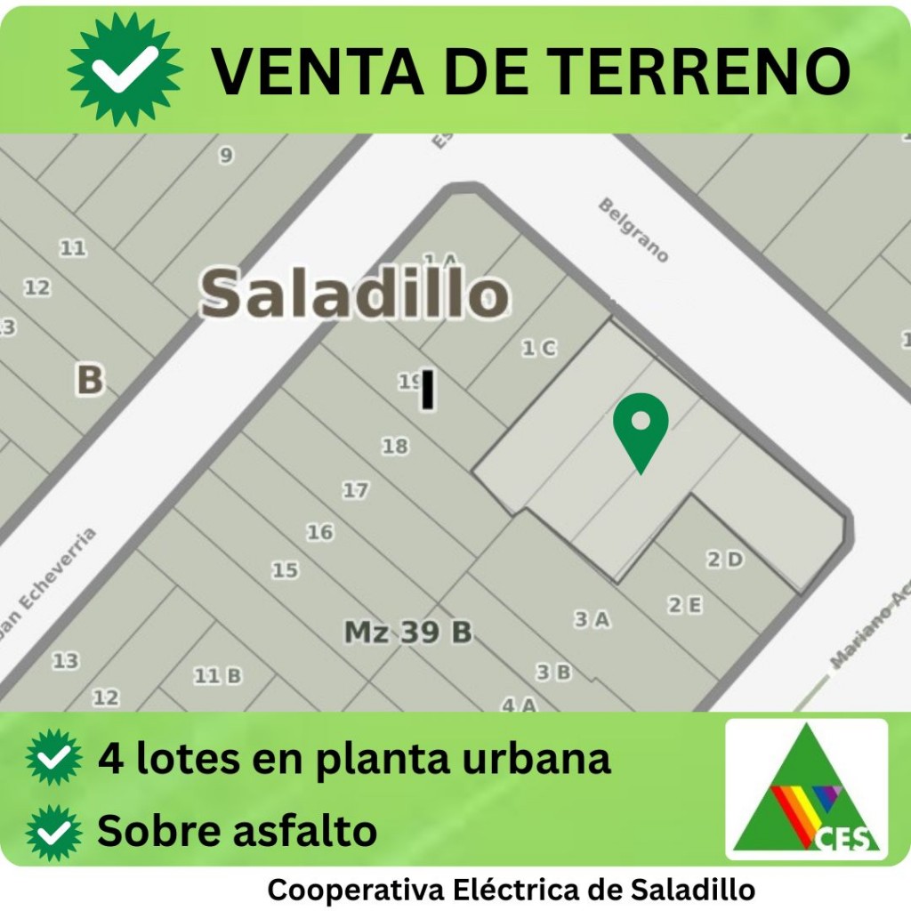 VENTA DE TERRENO - Ofrecimiento de lotes de la CES 