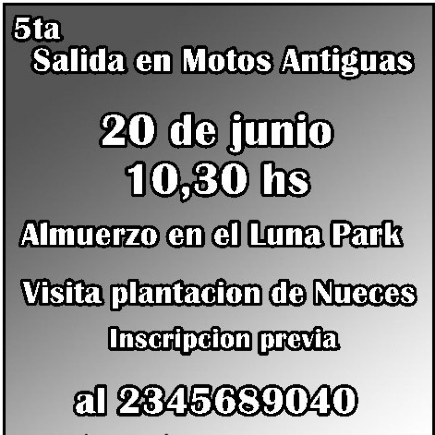 En Saladillo: Organizan 5° Salida Cultural en Motos Antiguas