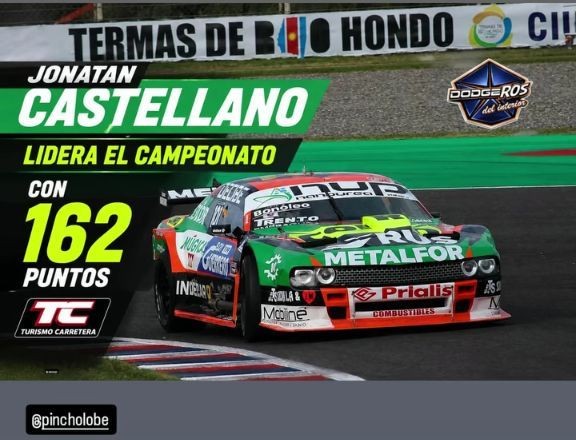 TC: Castellano lidera el campeonato tras la quinta final en Termas de R&iacute;o Hondo