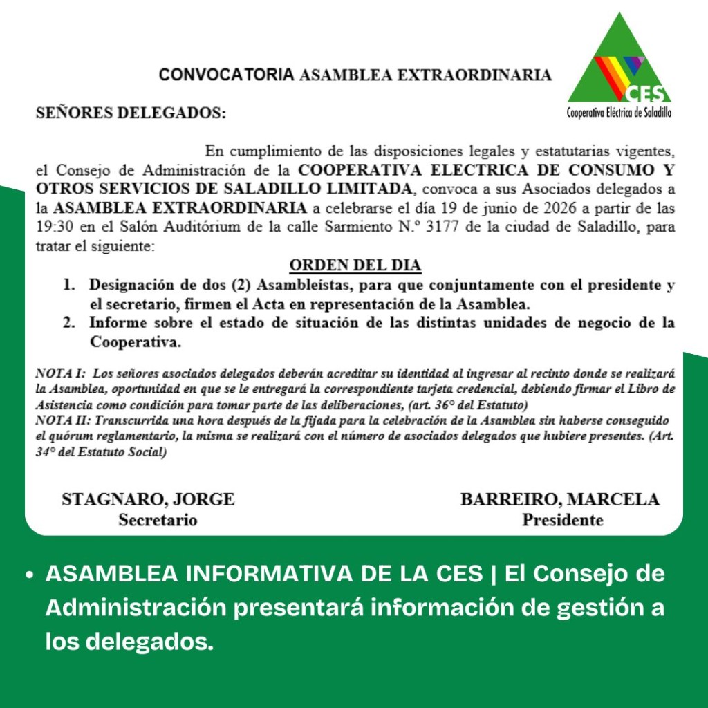 ASAMBLEA INFORMATIVA DE LA CES: El Consejo de Administraci&oacute;n presentar&aacute; informaci&oacute;n de gesti&oacute;n a los delegados.