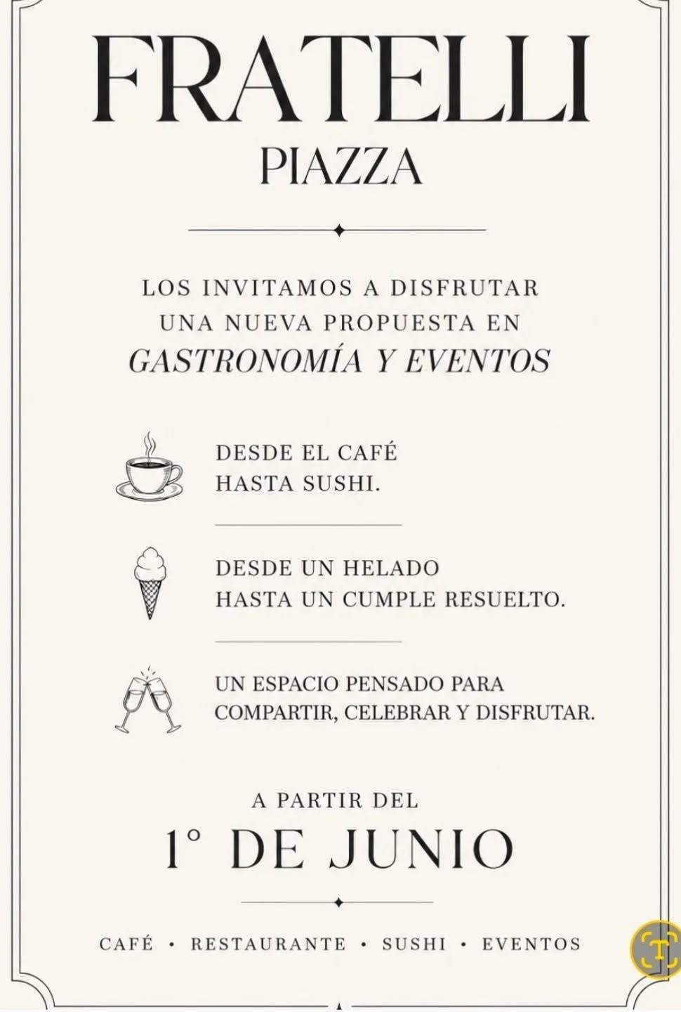 Nueva propuesta en Saladillo: Fratelli Piazza, gastronom&iacute;a y eventos