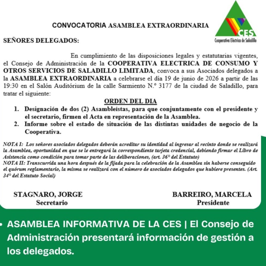 ASAMBLEA INFORMATIVA DE LA CES: El Consejo de Administraci&oacute;n presentar&aacute; informaci&oacute;n de gesti&oacute;n a los delegados.