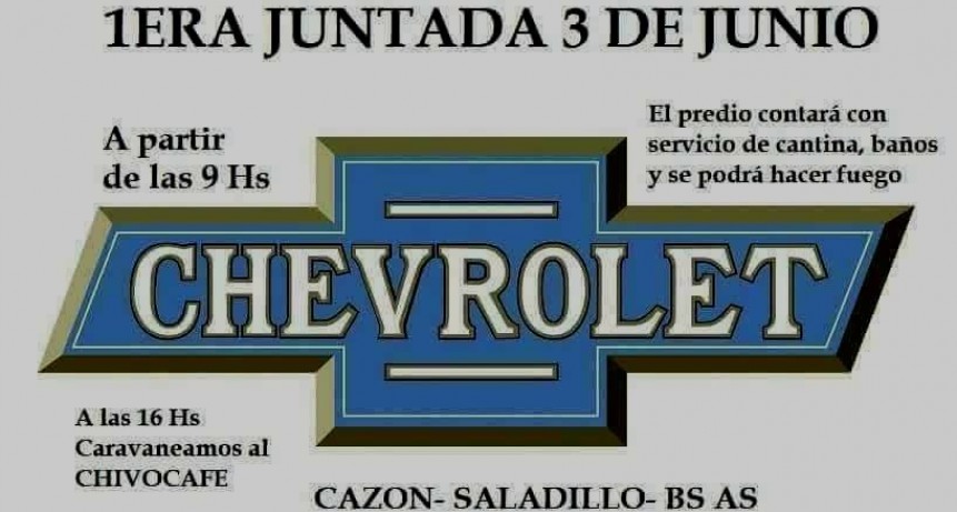 Este domingo Primer Encuentro de Chevrolet en Cazón