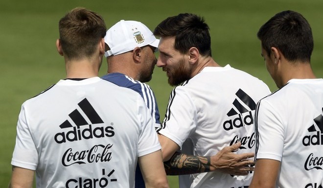 El saludo de Sampaoli a Messi