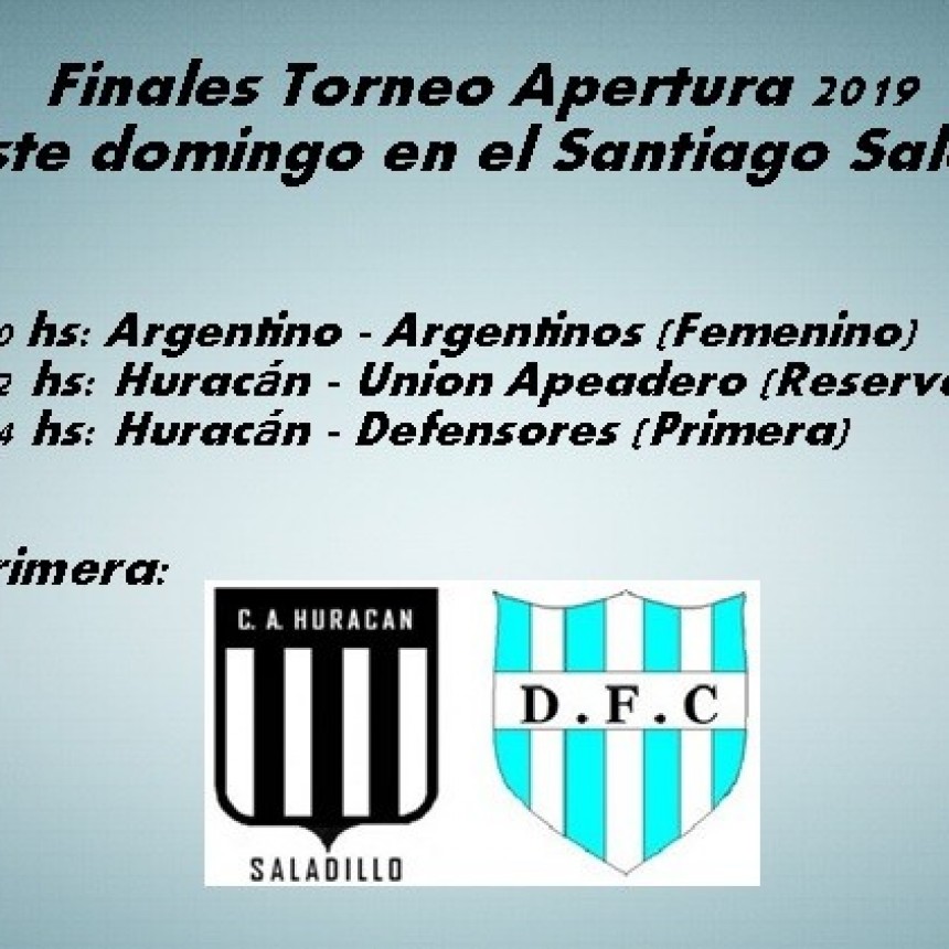 Este domingo arrancan las finales del Torneo Apertura 2019