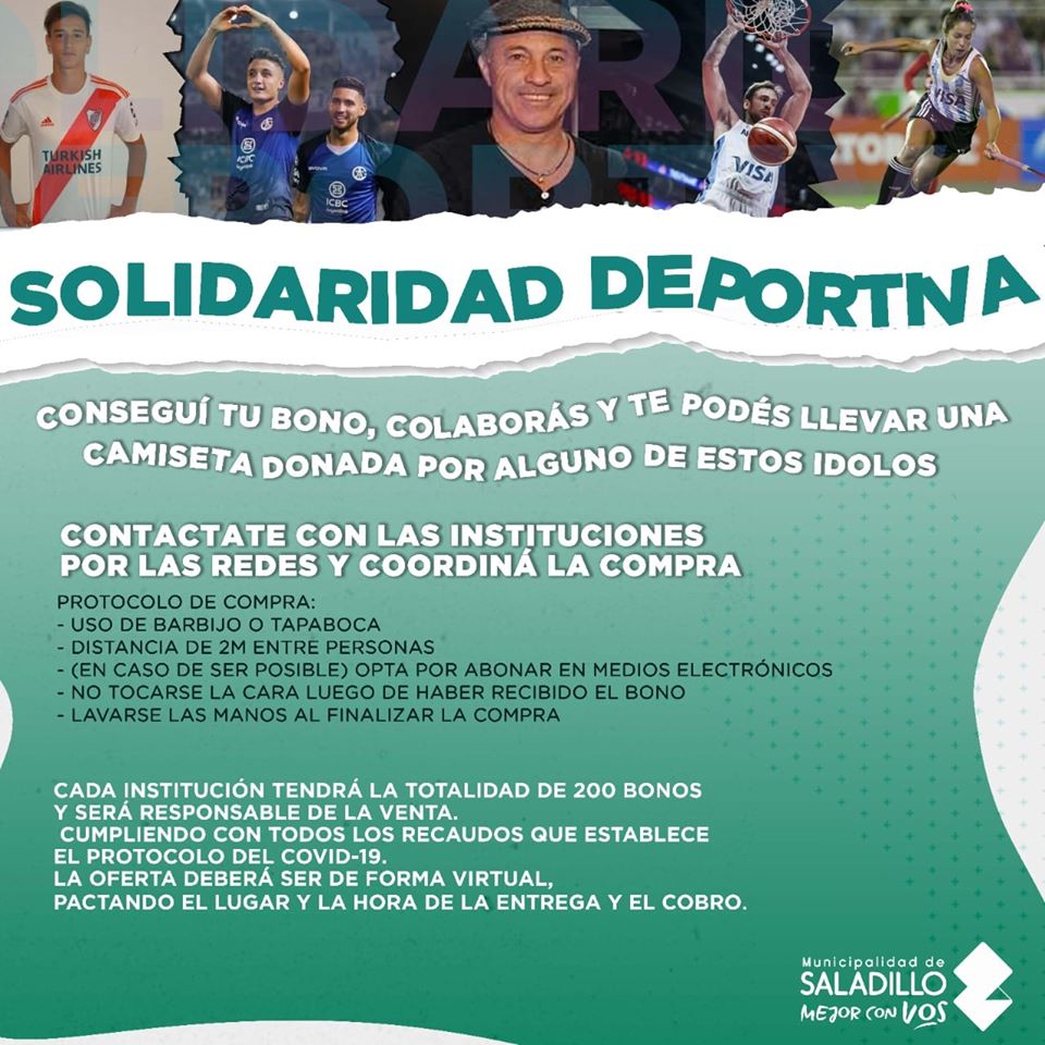 Saladillo: *SE EXTIENDE EL PLAZO DE VENTA DE BONOS SOLIDARIOS