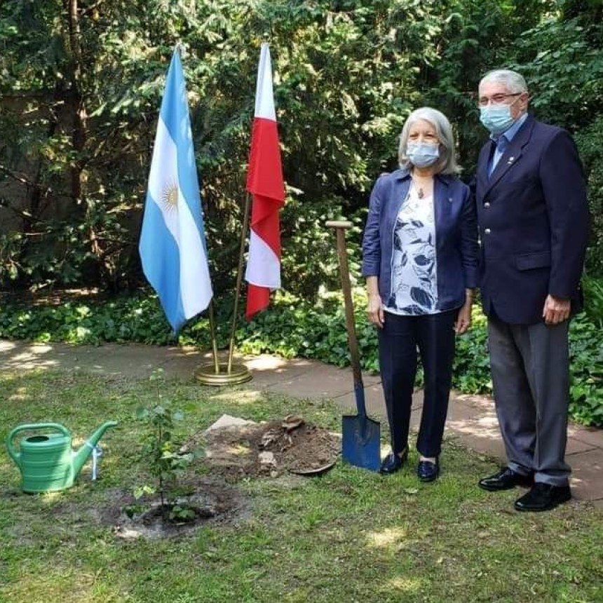 Plantaron un abedul en la Embajada Argentina en Polonia por la campaña “Un árbol por los 649 caídos en Malvinas”