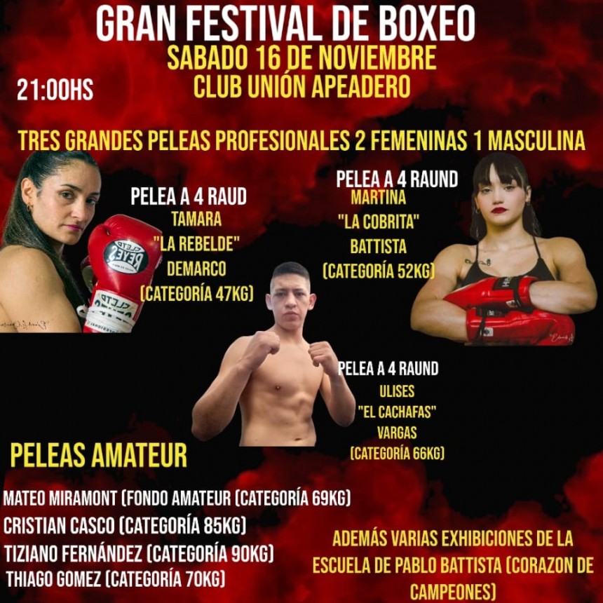  GRAN VELADA DE BOX: Este sábado 7 de junio en el San Roque de Saladillo