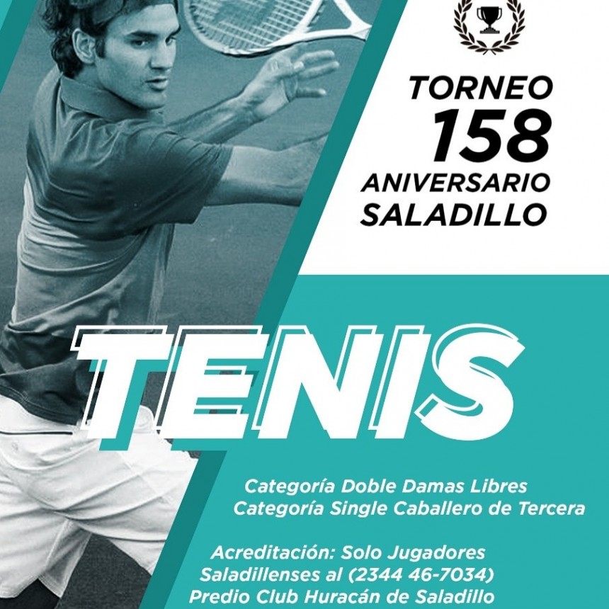 Torneo de Tenis en el 158º aniversario de Saladillo