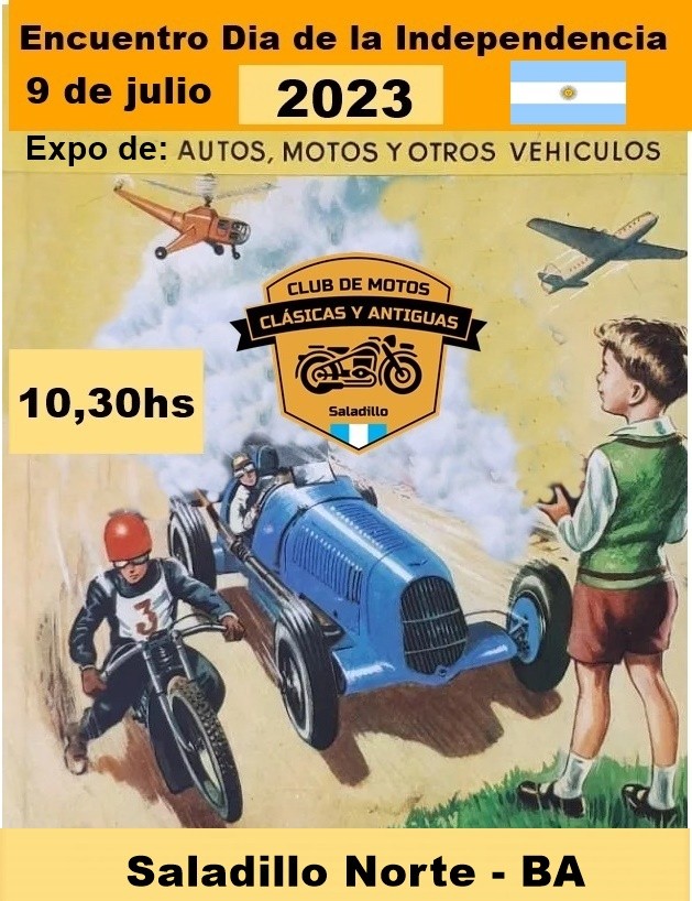 En Saladillo: Expo de Motos y Autos clásicos y antiguos para el 9 de julio 