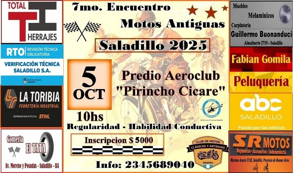 Agradecimientos del Club de Motos Clásicas y Antiguas de Saladillo 