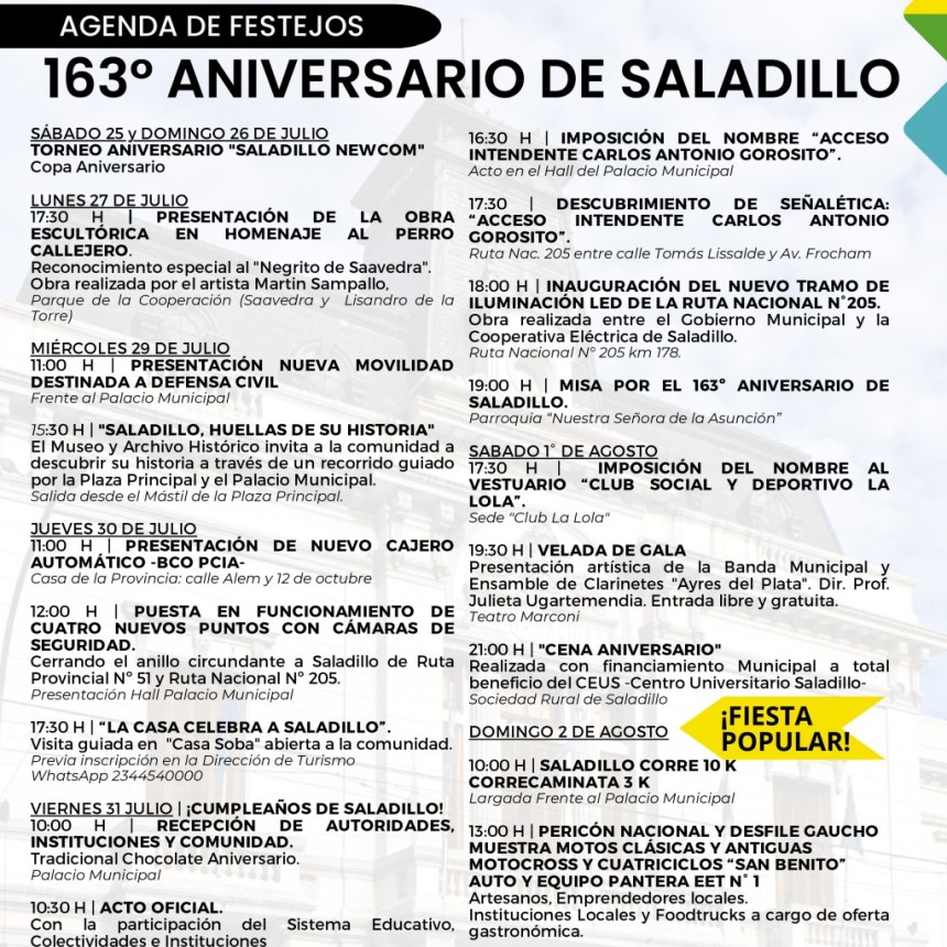 &iexcl;SALADILLO CELEBRA SUS 163&deg; A&Ntilde;OS! 