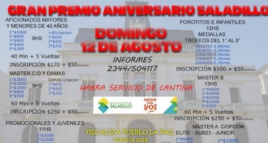 Se corre el Gran Premio 155° Aniversario de Saladillo