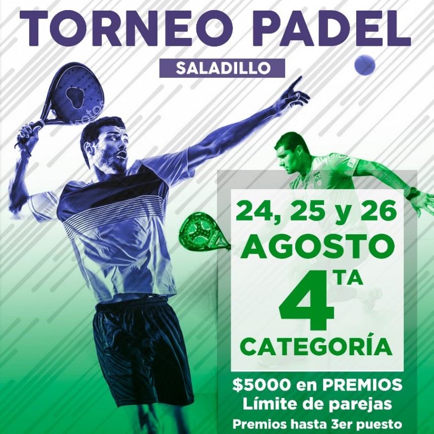 Gran Torneo de Padel en Saladillo para 4ta. categoría