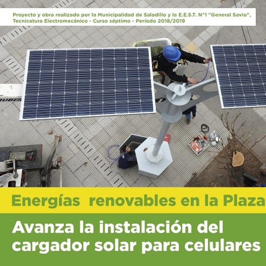Avanza la instalación del cargador solar para celulares