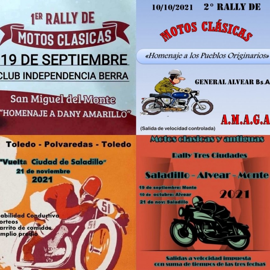 “Tres Ciudades”: Organizan salidas en Motos Clásicas y Antiguas