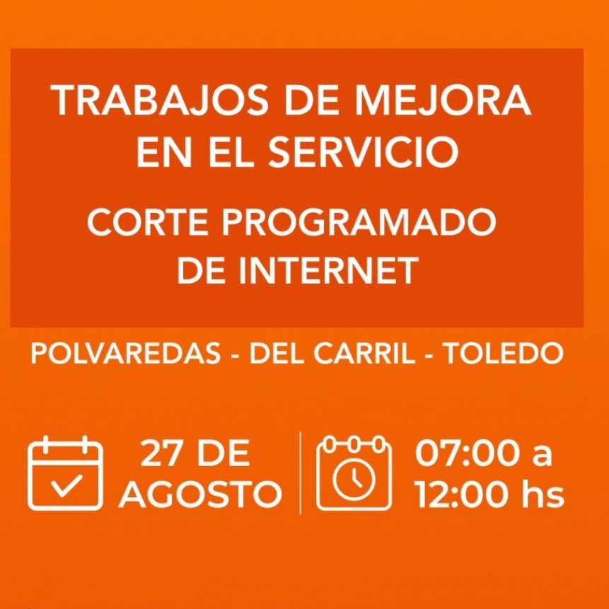 TRABAJOS DE MEJORAS EN EL INTERIOR: CESTEL realizará un corte programado por plan de obras