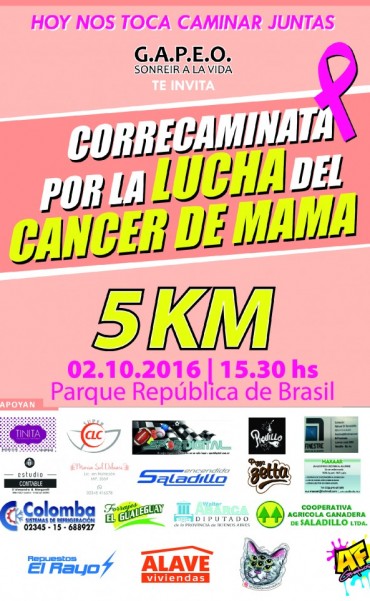 Se realizará el 2 de octubre la “Correcaminata por la Lucha Contra el Cáncer de Mama”