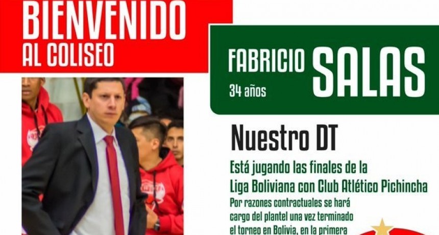 Fabricio Salas será el DT de Ciclista de Junín en la Liga Argentina