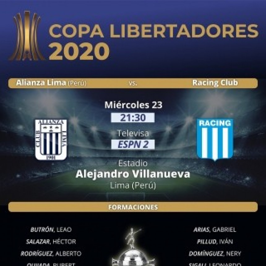 Racing visita a Alianza Lima con el objetivo de volver al triunfo