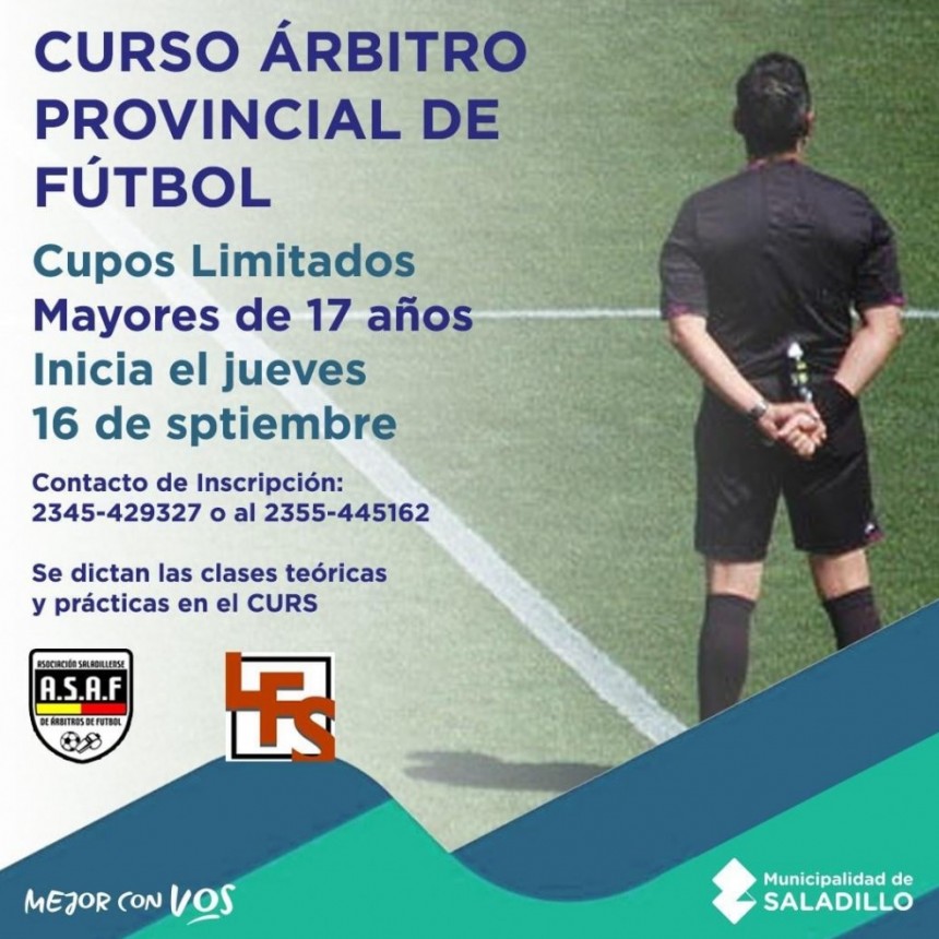 En Saladillo: CURSO ÁRBITRO PROVINCIAL DE FÚTBOL