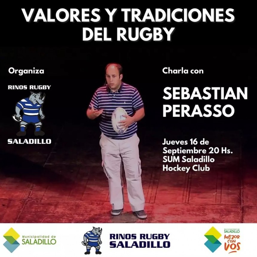 “Valores y Tradiciones del Rugby”: Sebastián Perasso dará una charla en Saladillo