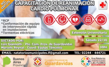 Capacitación de reanimación cardio pulmonar (RCP) en Las Flores