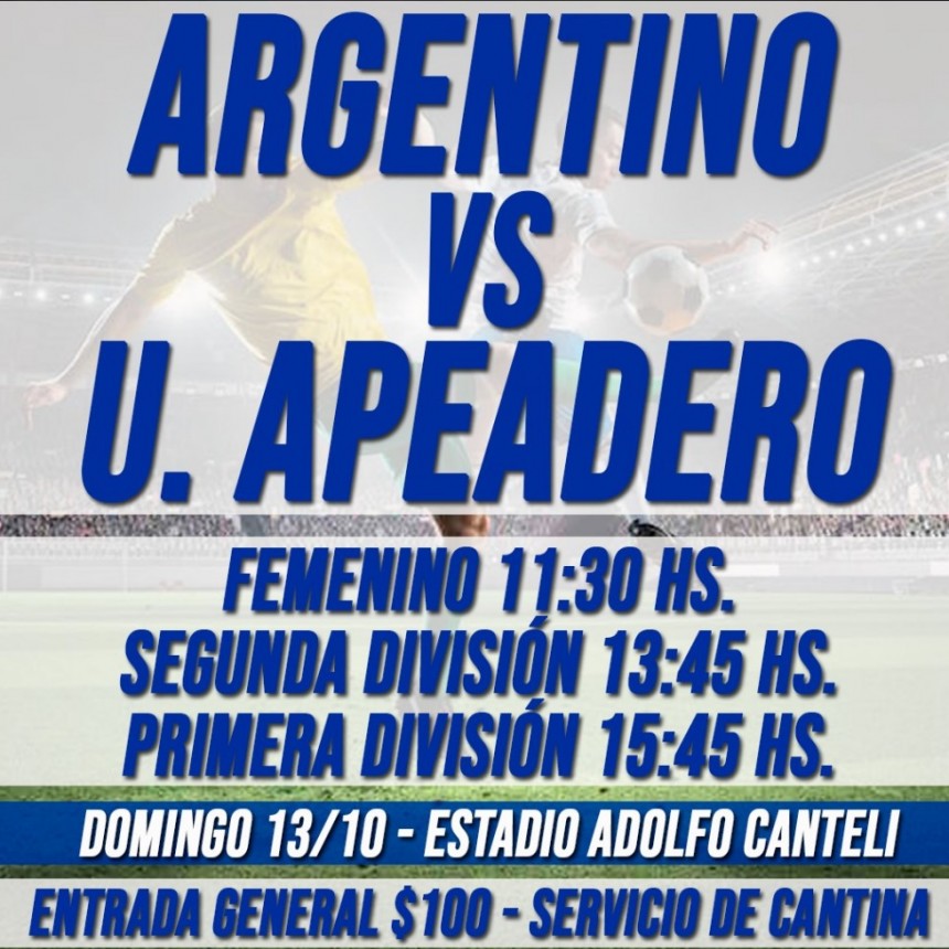 Argentino recibe a Unión Apeadero este domingo en el Canteli 