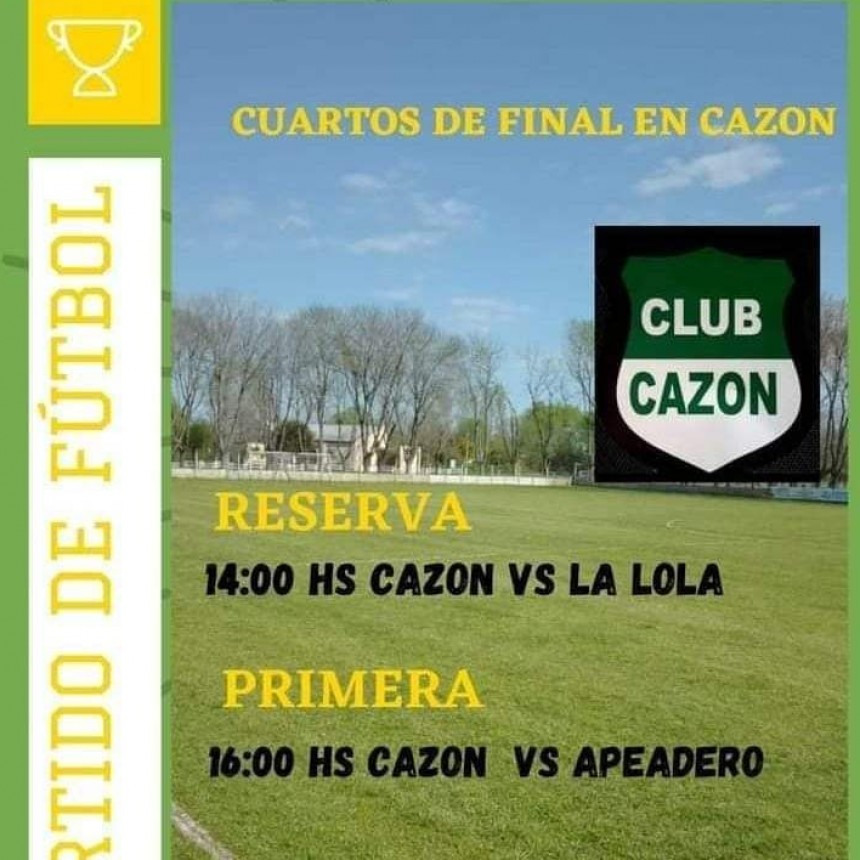 Fútbol: Deportivo Cazón recibe este domingo a Unión Apeadero