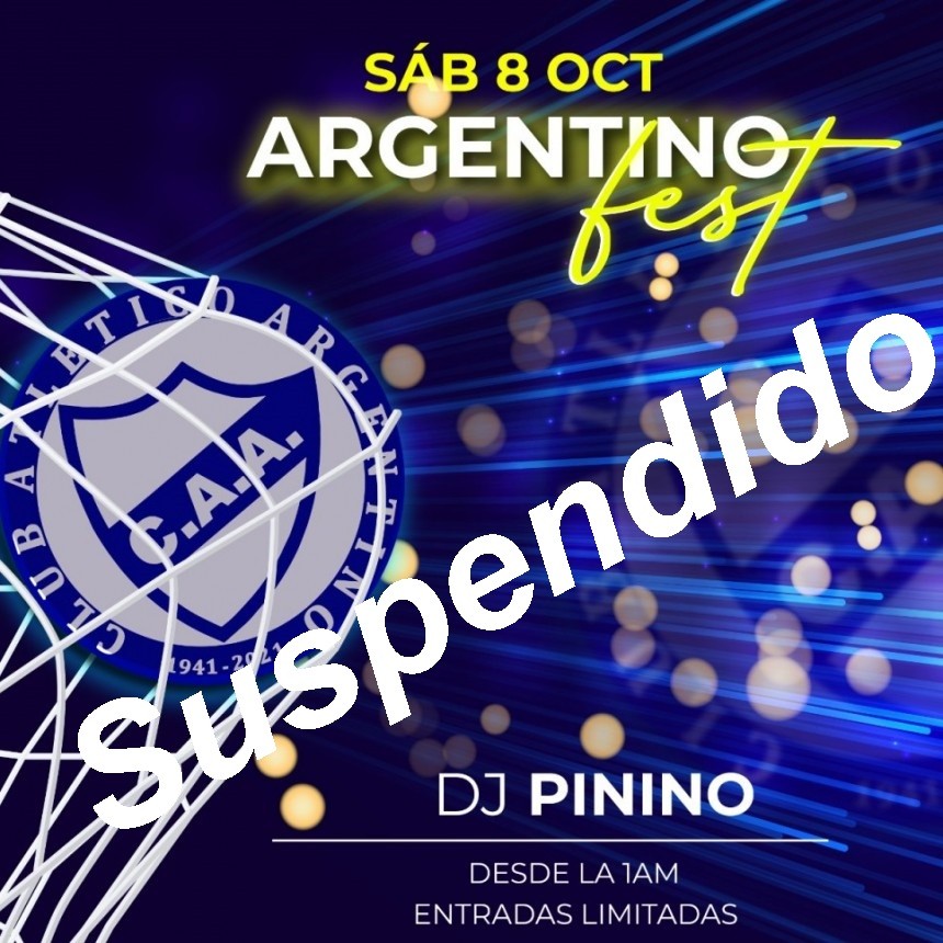 Este sábado 8 de octubre, nuevo Argentino Fest !!!