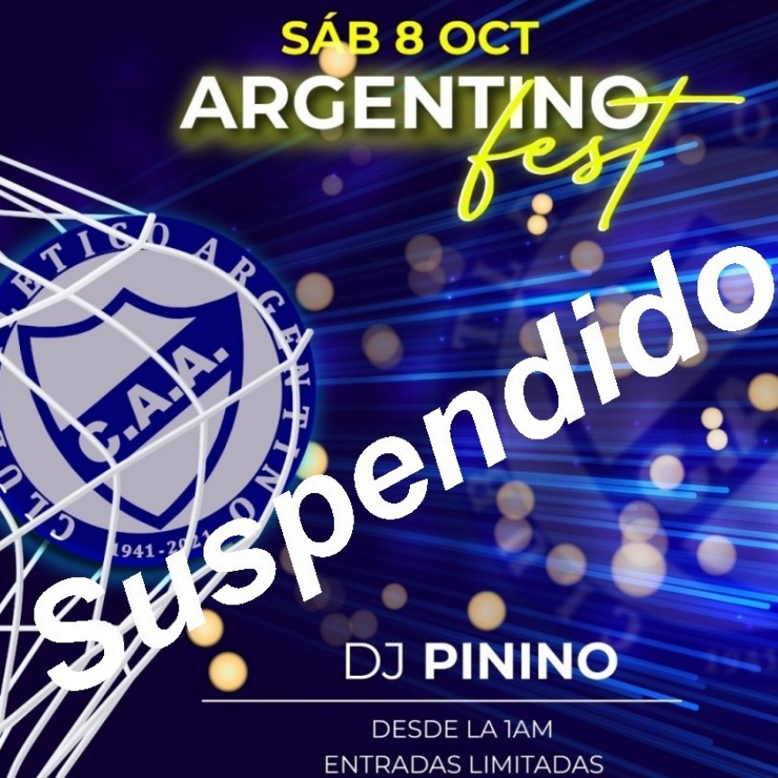 Este sábado 8 de octubre, nuevo Argentino Fest !!!