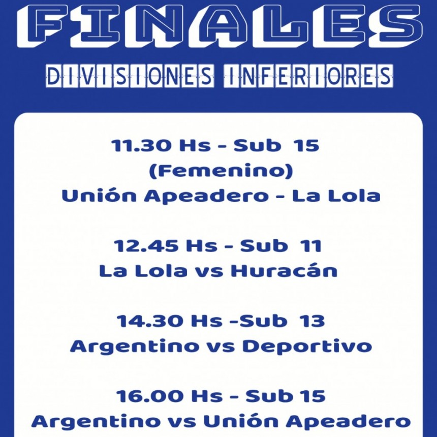 Este sábado Finales de la Divisiones Inferiores en el Estadio Adolfo Canteli