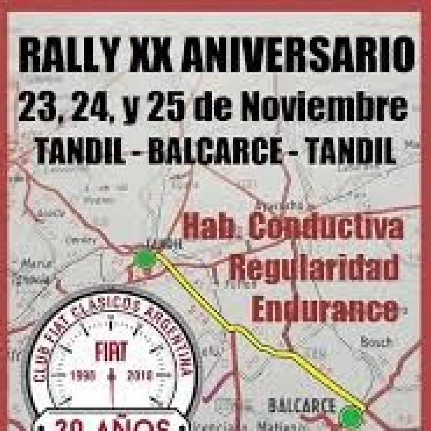 Se corre el Rally Aniversario del club Fiat Argentina en Tandil