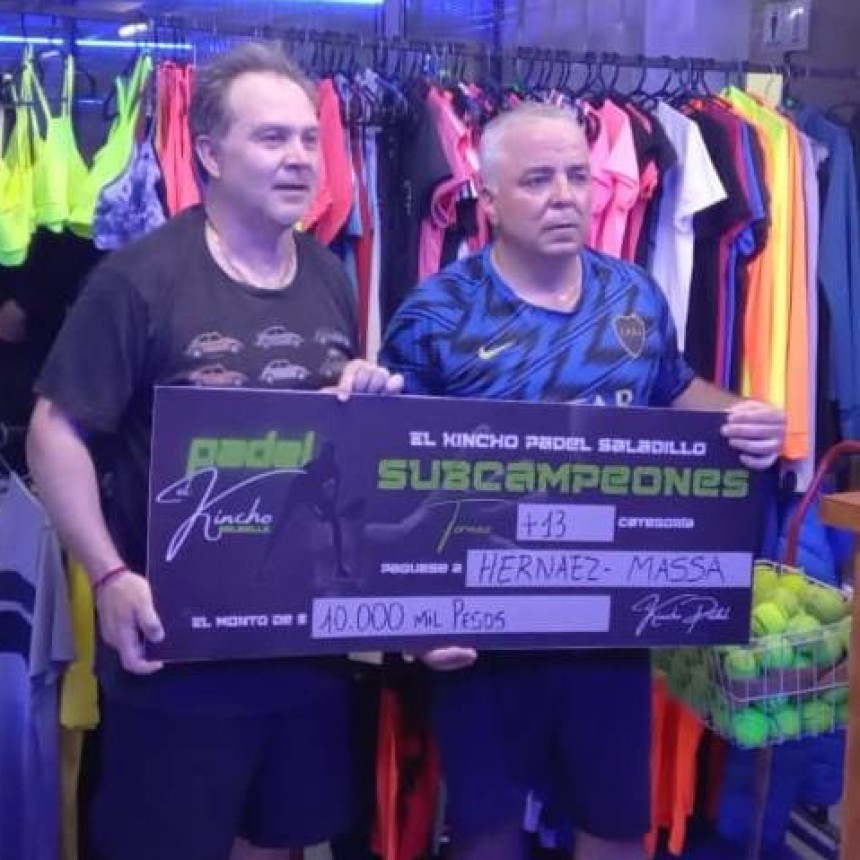 Padel: Massa – Hernaez subcampeones en torneo Suma13