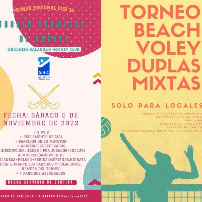 SÁBADO CON VARIAS ACTIVIDADES DEPORTIVAS EN SALADILLO 