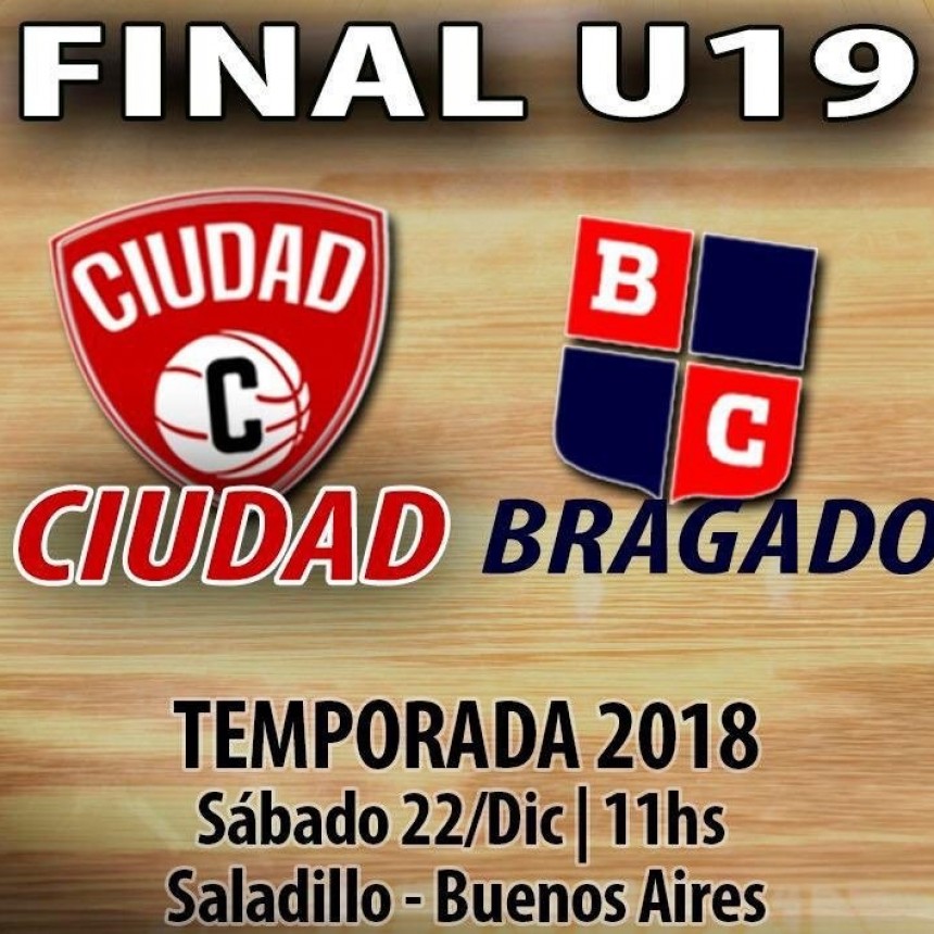 Hoy final de la categoría sub19 entre Ciudad y Bragado club